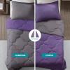 imageComfort Spaces Twin Comforter Set Vibrant Reversible Comforters Twin Size Quilted Bedding Set All Season Lightweight Bedding Soft Microfiber Comforter Vixie NavyLight Blue TwinTwin XL 2 PiecePurpleCharcoal