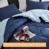 imageComfort Spaces Twin Comforter Set Vibrant Reversible Comforters Twin Size Quilted Bedding Set All Season Lightweight Bedding Soft Microfiber Comforter Vixie NavyLight Blue TwinTwin XL 2 PieceNavyLight Blue