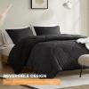 imageComfort Spaces Twin Comforter Set Vibrant Reversible Comforters Twin Size Quilted Bedding Set All Season Lightweight Bedding Soft Microfiber Comforter Vixie NavyLight Blue TwinTwin XL 2 PieceBlackBlack Sherpa