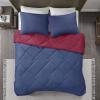 imageComfort Spaces Twin Comforter Set Vibrant Reversible Comforters Twin Size Quilted Bedding Set All Season Lightweight Bedding Soft Microfiber Comforter Vixie NavyLight Blue TwinTwin XL 2 PieceRedNavy