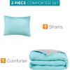 imageComfort Spaces Twin Comforter Set Vibrant Reversible Comforters Twin Size Quilted Bedding Set All Season Lightweight Bedding Soft Microfiber Comforter Vixie NavyLight Blue TwinTwin XL 2 PieceAquaGray