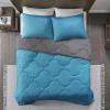 imageComfort Spaces Twin Comforter Set Vibrant Reversible Comforters Twin Size Quilted Bedding Set All Season Lightweight Bedding Soft Microfiber Comforter Vixie NavyLight Blue TwinTwin XL 2 PieceTealDark Gray
