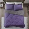 imageComfort Spaces Twin Comforter Set Vibrant Reversible Comforters Twin Size Quilted Bedding Set All Season Lightweight Bedding Soft Microfiber Comforter Vixie NavyLight Blue TwinTwin XL 2 PiecePurpleCharcoal