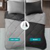 imageComfort Spaces Twin Comforter Set Vibrant Reversible Comforters Twin Size Quilted Bedding Set All Season Lightweight Bedding Soft Microfiber Comforter Vixie NavyLight Blue TwinTwin XL 2 PieceBlackGray