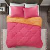 imageComfort Spaces Twin Comforter Set Vibrant Reversible Comforters Twin Size Quilted Bedding Set All Season Lightweight Bedding Soft Microfiber Comforter Vixie NavyLight Blue TwinTwin XL 2 PiecePinkOrange
