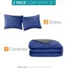 imageComfort Spaces Twin Comforter Set Vibrant Reversible Comforters Twin Size Quilted Bedding Set All Season Lightweight Bedding Soft Microfiber Comforter Vixie NavyLight Blue TwinTwin XL 2 PieceNavyCharcoal