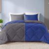imageComfort Spaces Twin Comforter Set Vibrant Reversible Comforters Twin Size Quilted Bedding Set All Season Lightweight Bedding Soft Microfiber Comforter Vixie NavyLight Blue TwinTwin XL 2 PieceNavyCharcoal