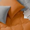imageComfort Spaces Twin Comforter Set Vibrant Reversible Comforters Twin Size Quilted Bedding Set All Season Lightweight Bedding Soft Microfiber Comforter Vixie NavyLight Blue TwinTwin XL 2 PieceOrangeGrey