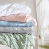 imageComfort Spaces Comforter for Queen Size Bed Ogee Ruched with Crinkle Texture Breathable Comforter Set Queen All Season Lightweight Bedding Set Shams Dcor Pilow FullQueen White 4 PieceGreen