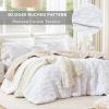 imageComfort Spaces Comforter for Queen Size Bed Ogee Ruched with Crinkle Texture Breathable Comforter Set Queen All Season Lightweight Bedding Set Shams Dcor Pilow FullQueen White 4 PieceWhite