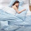 imageComfort Spaces Comforter for Queen Size Bed Ogee Ruched with Crinkle Texture Breathable Comforter Set Queen All Season Lightweight Bedding Set Shams Dcor Pilow FullQueen White 4 PieceBlue