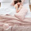 imageComfort Spaces Comforter for Queen Size Bed Ogee Ruched with Crinkle Texture Breathable Comforter Set Queen All Season Lightweight Bedding Set Shams Dcor Pilow FullQueen White 4 PiecePink