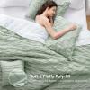 imageComfort Spaces Comforter for Queen Size Bed Ogee Ruched with Crinkle Texture Breathable Comforter Set Queen All Season Lightweight Bedding Set Shams Dcor Pilow FullQueen White 4 PieceGreen