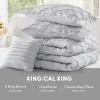 imageComfort Spaces Comforter for Queen Size Bed Ogee Ruched with Crinkle Texture Breathable Comforter Set Queen All Season Lightweight Bedding Set Shams Dcor Pilow FullQueen White 4 PieceGray