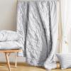 imageComfort Spaces Comforter for Queen Size Bed Ogee Ruched with Crinkle Texture Breathable Comforter Set Queen All Season Lightweight Bedding Set Shams Dcor Pilow FullQueen White 4 PieceGray