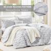 imageComfort Spaces Comforter for Queen Size Bed Ogee Ruched with Crinkle Texture Breathable Comforter Set Queen All Season Lightweight Bedding Set Shams Dcor Pilow FullQueen White 4 PieceGray