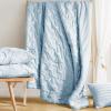 imageComfort Spaces Comforter for Queen Size Bed Ogee Ruched with Crinkle Texture Breathable Comforter Set Queen All Season Lightweight Bedding Set Shams Dcor Pilow FullQueen White 4 PieceBlue