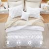 imageComfort Spaces Comforter for Queen Size Bed Ogee Ruched with Crinkle Texture Breathable Comforter Set Queen All Season Lightweight Bedding Set Shams Dcor Pilow FullQueen White 4 PieceWhite
