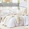 imageComfort Spaces Comforter for Queen Size Bed Ogee Ruched with Crinkle Texture Breathable Comforter Set Queen All Season Lightweight Bedding Set Shams Dcor Pilow FullQueen White 4 PieceWhite
