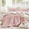 imageComfort Spaces Comforter for Queen Size Bed Ogee Ruched with Crinkle Texture Breathable Comforter Set Queen All Season Lightweight Bedding Set Shams Dcor Pilow FullQueen White 4 PiecePink