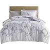 imageComfort Spaces Bed in A Bag Comforter Set  Trendy Casual Design Queen Comforter with Complete Sheet Set with Side Pocket All Season Comforter Queen Shams Gloria Queen GreyYellow 9 PieceFloral Purple
