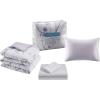 imageComfort Spaces Bed in A Bag Comforter Set  Trendy Casual Design Queen Comforter with Complete Sheet Set with Side Pocket All Season Comforter Queen Shams Gloria Queen GreyYellow 9 PieceFloral Purple