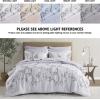 imageComfort Spaces Bed in A Bag Comforter Set  Trendy Casual Design Queen Comforter with Complete Sheet Set with Side Pocket All Season Comforter Queen Shams Gloria Queen GreyYellow 9 PieceFloral Purple