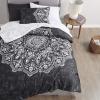 imageComfort Spaces Bed in A Bag Comforter Set  Trendy Casual Design Queen Comforter with Complete Sheet Set with Side Pocket All Season Comforter Queen Shams Gloria Queen GreyYellow 9 PieceMedallion Black