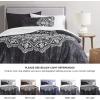 imageComfort Spaces Bed in A Bag Comforter Set  Trendy Casual Design Queen Comforter with Complete Sheet Set with Side Pocket All Season Comforter Queen Shams Gloria Queen GreyYellow 9 PieceMedallion Black