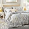 imageComfort Spaces Bed in A Bag Comforter Set  Trendy Casual Design Queen Comforter with Complete Sheet Set with Side Pocket All Season Comforter Queen Shams Gloria Queen GreyYellow 9 PieceGrayYellow