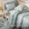 imageComfort Spaces Bed in A Bag Comforter Set  Trendy Casual Design Queen Comforter with Complete Sheet Set with Side Pocket All Season Comforter Queen Shams Gloria Queen GreyYellow 9 PieceGreen