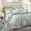 imageComfort Spaces Bed in A Bag Comforter Set  Trendy Casual Design Queen Comforter with Complete Sheet Set with Side Pocket All Season Comforter Queen Shams Gloria Queen GreyYellow 9 PieceGreen