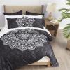 imageComfort Spaces Bed in A Bag Comforter Set  Trendy Casual Design Queen Comforter with Complete Sheet Set with Side Pocket All Season Comforter Queen Shams Gloria Queen GreyYellow 9 PieceMedallion Black