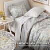 imageComfort Spaces Bed in A Bag Comforter Set  Trendy Casual Design Queen Comforter with Complete Sheet Set with Side Pocket All Season Comforter Queen Shams Gloria Queen GreyYellow 9 PieceGrayYellow