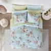 imageComfort Spaces Bed in A Bag Comforter Set  Trendy Casual Design Queen Comforter with Complete Sheet Set with Side Pocket All Season Comforter Queen Shams Gloria Queen GreyYellow 9 PieceFloral Blue