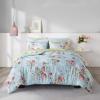imageComfort Spaces Bed in A Bag Comforter Set  Trendy Casual Design Queen Comforter with Complete Sheet Set with Side Pocket All Season Comforter Queen Shams Gloria Queen GreyYellow 9 PieceFloral Blue