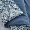 imageComfort Spaces Bed in A Bag Comforter Set  Trendy Casual Design Queen Comforter with Complete Sheet Set with Side Pocket All Season Comforter Queen Shams Gloria Queen GreyYellow 9 PieceDamask Blue