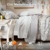 imageComfort Spaces Bed in A Bag Comforter Set  Trendy Casual Design Queen Comforter with Complete Sheet Set with Side Pocket All Season Comforter Queen Shams Gloria Queen GreyYellow 9 PieceGrayYellow