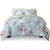imageComfort Spaces Bed in A Bag Comforter Set  Trendy Casual Design Queen Comforter with Complete Sheet Set with Side Pocket All Season Comforter Queen Shams Gloria Queen GreyYellow 9 PieceFloral Blue