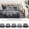 imageComfort Spaces Bed in A Bag Comforter Set  Trendy Casual Design Queen Comforter with Complete Sheet Set with Side Pocket All Season Comforter Queen Shams Gloria Queen GreyYellow 9 PieceMedallion Black