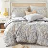imageComfort Spaces Bed in A Bag Comforter Set  Trendy Casual Design Queen Comforter with Complete Sheet Set with Side Pocket All Season Comforter Queen Shams Gloria Queen GreyYellow 9 PieceGrayYellow