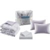 imageComfort Spaces Bed in A Bag Comforter Set  Trendy Casual Design Queen Comforter with Complete Sheet Set with Side Pocket All Season Comforter Queen Shams Gloria Queen GreyYellow 9 PieceFloral Purple