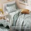 imageComfort Spaces Boho Quilt Set Queen Reversible Vermicelli Quilting Queen Size Bed All Season Lightweight Coverlet Winter Layer Bedding Shams Gloria FullQueen Green 3 PieceGreen