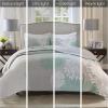 imageComfort Spaces Boho Quilt Set Queen Reversible Vermicelli Quilting Queen Size Bed All Season Lightweight Coverlet Winter Layer Bedding Shams Gloria FullQueen Green 3 PieceAqua
