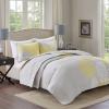 imageComfort Spaces Boho Quilt Set Queen Reversible Vermicelli Quilting Queen Size Bed All Season Lightweight Coverlet Winter Layer Bedding Shams Gloria FullQueen Green 3 PieceYellow