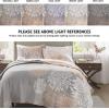 imageComfort Spaces Boho Quilt Set Queen Reversible Vermicelli Quilting Queen Size Bed All Season Lightweight Coverlet Winter Layer Bedding Shams Gloria FullQueen Green 3 PieceBlushGrey