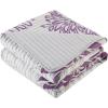 imageComfort Spaces Boho Quilt Set Queen Reversible Vermicelli Quilting Queen Size Bed All Season Lightweight Coverlet Winter Layer Bedding Shams Gloria FullQueen Green 3 PiecePurple
