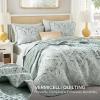 imageComfort Spaces Boho Quilt Set Queen Reversible Vermicelli Quilting Queen Size Bed All Season Lightweight Coverlet Winter Layer Bedding Shams Gloria FullQueen Green 3 PieceGreen