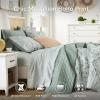 imageComfort Spaces Boho Quilt Set Queen Reversible Vermicelli Quilting Queen Size Bed All Season Lightweight Coverlet Winter Layer Bedding Shams Gloria FullQueen Green 3 PieceGreen