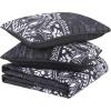 imageComfort Spaces Boho Quilt Set Queen Reversible Vermicelli Quilting Queen Size Bed All Season Lightweight Coverlet Winter Layer Bedding Shams Gloria FullQueen Green 3 PieceAva Black